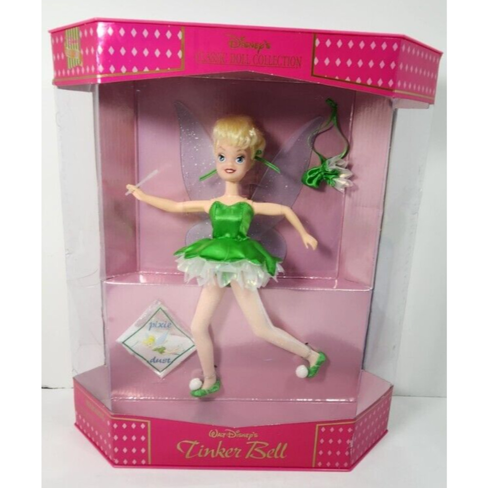 Tinker Bell Walt Disney Classic Doll Collection Fairy Pixie Dust Wings Wand NRFB